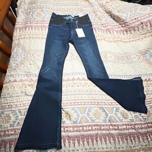 Women's Blue Flare Jeans, Maternity